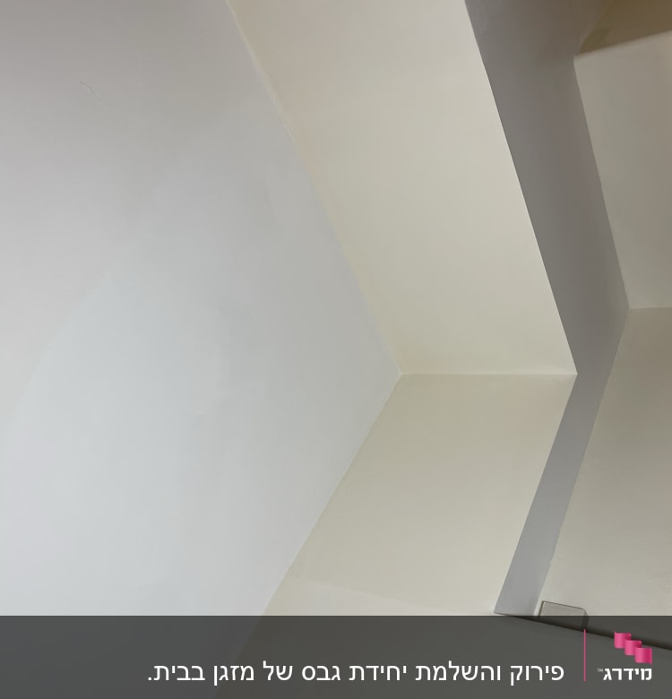 קיר גבס לבן עם פינה ותקרה